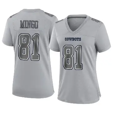 ＃81 Women's Jonathan Mingo Gray Game Dallas Cowboys Atmosphere Fashion Jersey
