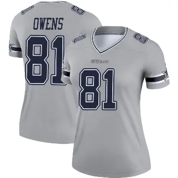 ＃81 Women's Terrell Owens Gray Legend Dallas Cowboys Inverted Jersey
