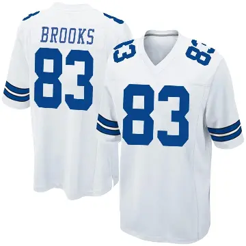 ＃83 Men's Jalen Brooks White Game Dallas Cowboys Jersey