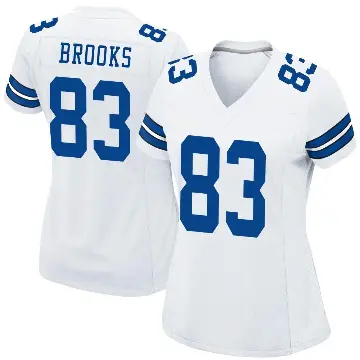 ＃83 Women's Jalen Brooks White Game Dallas Cowboys Jersey