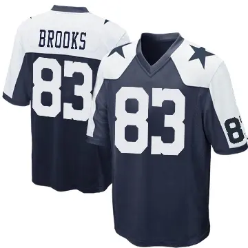 ＃83 Youth Jalen Brooks Navy Blue Game Dallas Cowboys Throwback Jersey