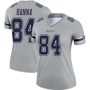 ＃84 Women's James Hanna Gray Legend Dallas Cowboys Inverted Jersey