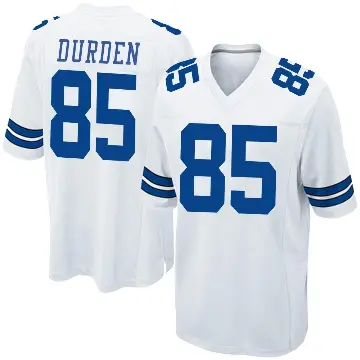 ＃85 Youth David Durden White Game Dallas Cowboys Jersey