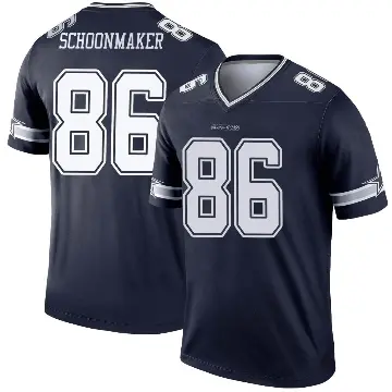 ＃86 Men's Luke Schoonmaker Navy Legend Dallas Cowboys Jersey