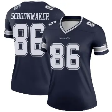 ＃86 Women's Luke Schoonmaker Navy Legend Dallas Cowboys Jersey