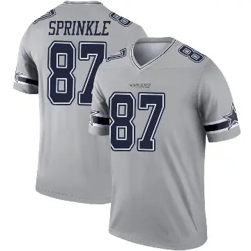 ＃87 Men's Jeremy Sprinkle Gray Legend Dallas Cowboys Inverted Jersey
