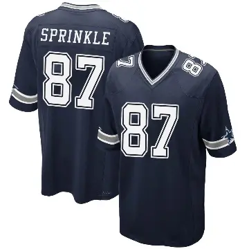 ＃87 Men's Jeremy Sprinkle Navy Game Dallas Cowboys Team Color Jersey