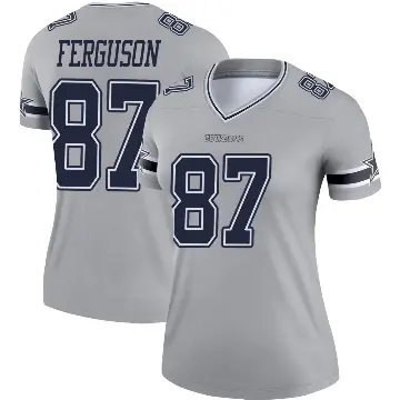 ＃87 Women's Jake Ferguson Gray Legend Dallas Cowboys Inverted Jersey