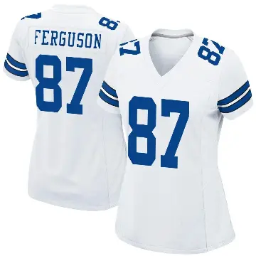＃87 Women's Jake Ferguson White Game Dallas Cowboys Jersey