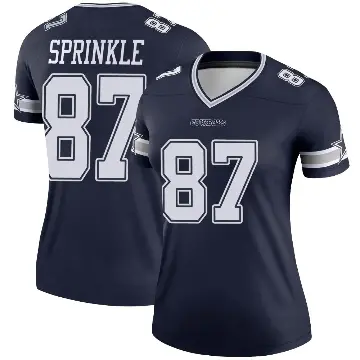 ＃87 Women's Jeremy Sprinkle Navy Legend Dallas Cowboys Jersey