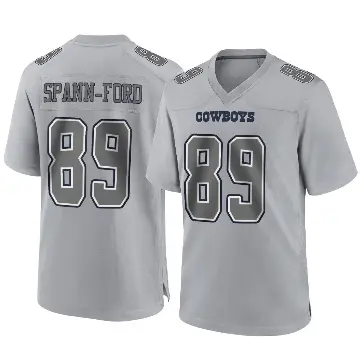 ＃89 Men's Brevyn Spann-Ford Gray Game Dallas Cowboys Atmosphere Fashion Jersey