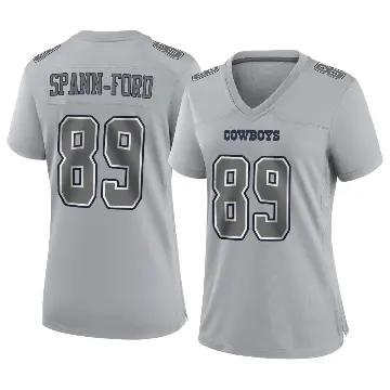 ＃89 Women's Brevyn Spann-Ford Gray Game Dallas Cowboys Atmosphere Fashion Jersey