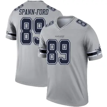 ＃89 Youth Brevyn Spann-Ford Gray Legend Dallas Cowboys Inverted Jersey