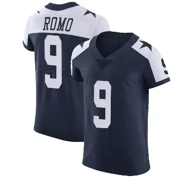 ＃9 Men's Tony Romo Navy Elite Dallas Cowboys Alternate Vapor Untouchable Jersey