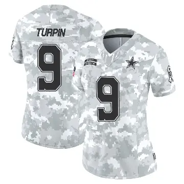 ＃9 Women's KaVontae Turpin Arctic Camo Limited Dallas Cowboys 2024 Salute to Service Jersey
