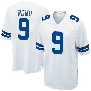 ＃9 Youth Tony Romo White Game Dallas Cowboys Jersey