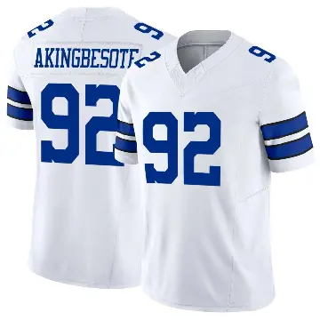 ＃92 Men's Tommy Akingbesote White Limited Dallas Cowboys Vapor F.U.S.E. Jersey