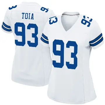 ＃93 Women's Jay Toia White Game Dallas Cowboys Jersey