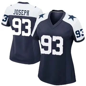 ＃93 Women's Linval Joseph Navy Game Dallas Cowboys Alternate Jersey