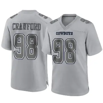 ＃98 Men's Tyrone Crawford Gray Game Dallas Cowboys Atmosphere Fashion Jersey