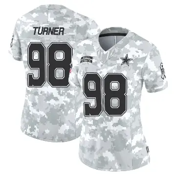＃98 Women's Payton Turner Arctic Camo Limited Dallas Cowboys 2024 Salute to Service Jersey