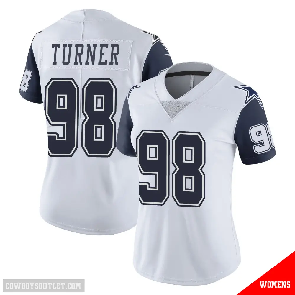 ＃98 Women's Payton Turner White Limited Dallas Cowboys Color Rush Vapor Untouchable Jersey
