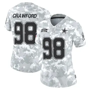 ＃98 Women's Tyrone Crawford Arctic Camo Limited Dallas Cowboys 2024 Salute to Service Jersey