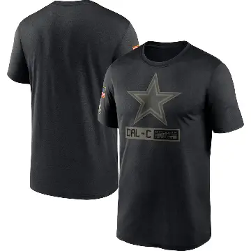 Men's Black Dallas Cowboys 2020 Salute to Service Team Logo Performance T-Shirt