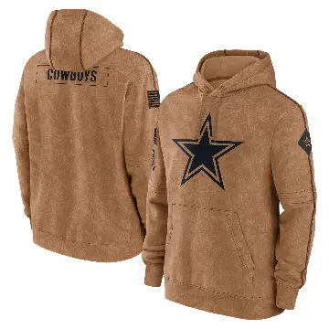 Men's Brown Dallas Cowboys 2023 Salute to Service Club Pullover Hoodie